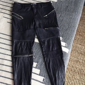 Zara faux leather biker pants